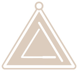 Geometric Triangle Pendant with Asymmetrical Design Creates Unique Jewelry Charm Ornament or Decorative Element