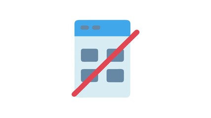 Website page denied error icon on the White Background