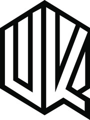 Black geometric hexagon logo with stylized 