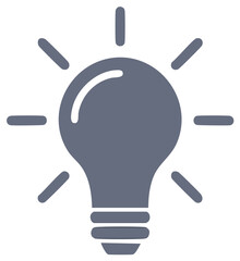 Light Bulb Illuminating Ideas and Solutions Emitting Rays of Light Gray Scale