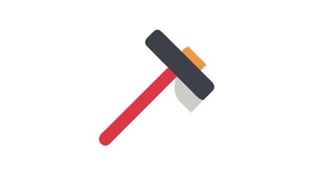 Simple axe illustration on White Background with basic shapes