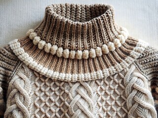 Closeup of knitted sweater