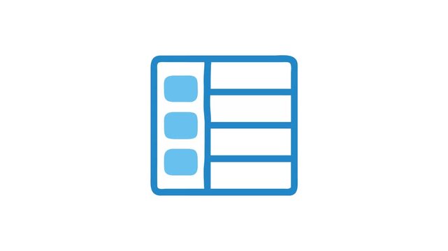 Blue and white layout icon on White Background