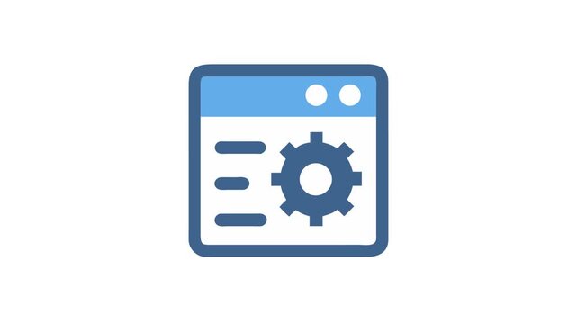 Web application settings configuration icon graphic for development use
