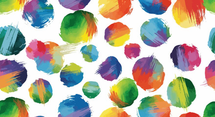 Energetic watercolor circles burst with vibrant hues on a crisp white canvas creating a visually