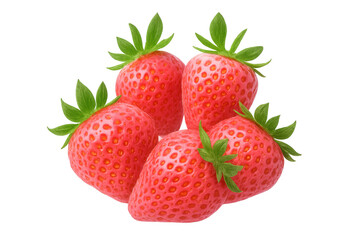 Ripe red strawberries, a healthy and sweet fruit, perfect for fresh eating or dessert ingredient, transparent background