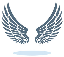 Obraz premium Elegant symmetrical graphic wings symbol representing freedom and flight