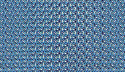 Close up of a textured blue woven fabric with a repeating pattern