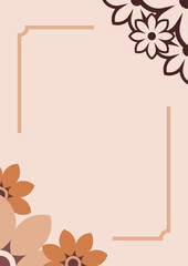 Romantic floral frame with soft beige tones and ornamental accents, ideal for wedding invitations, save the date cards, or elegant event stationery.