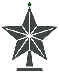 Obraz premium Stylized Christmas Tree Star Topper Decoration in Gray