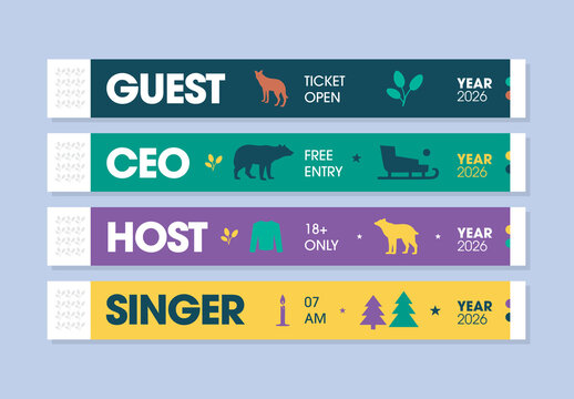 Abstract Winter Event Role Based Wristband Design
