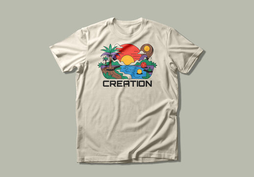 Colorful Nature Creation T Shirt Design
