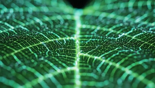 Glowing Green Neural Network Connections
