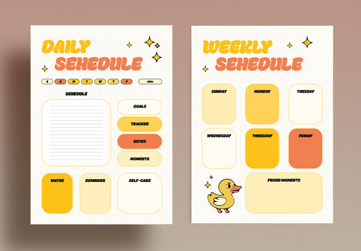 Daily and Weekly Planner Template for Organization and Productivity