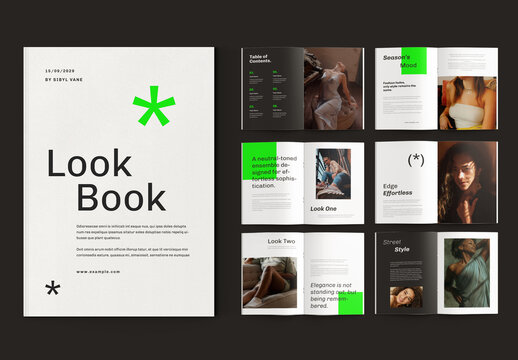 Modern Fashion Lookbook Design Template Layout for Stylish Brand Presentation