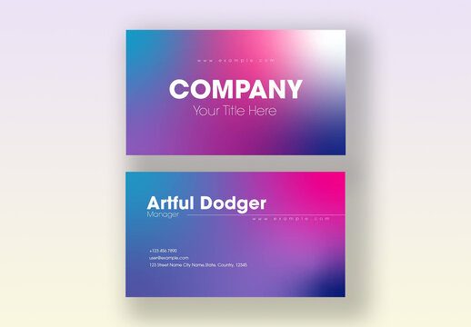 Modern Gradient Business Card Template Design