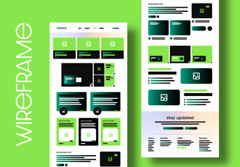 Modern Website Wireframe Template for UXUI Design