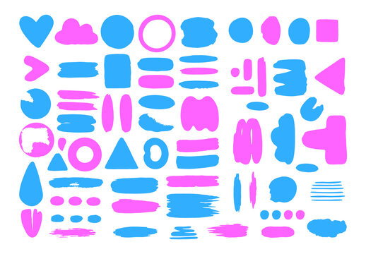 Vector Hand Drawn Doodle Brush Stroke Shapes Set