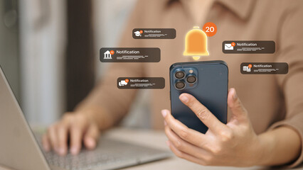 Mobile Notifications Alert Overload While Working on Laptop
