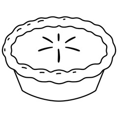 apple pie illustration outline 