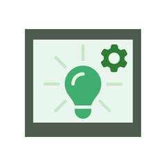 Flat Design Vector Icon of Environmental Creativity and Technology