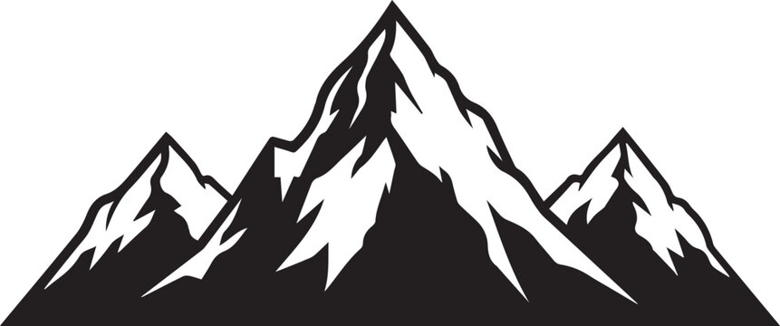 Stylized Mountain Peaks Silhouette mountains summit