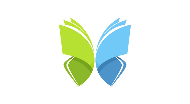 Butterfly book logo design for educational resources and nature themed learning initiatives