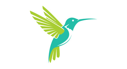 Stylish and vibrant hummingbird logo illustration isolated on a white background design for branding