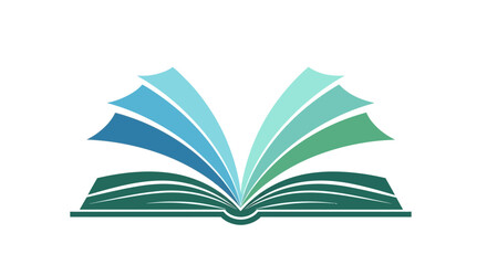 Abstract educational concept featuring an open book with vibrant pages design illustration