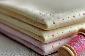 ドット柄の紙と布の背景イメージ