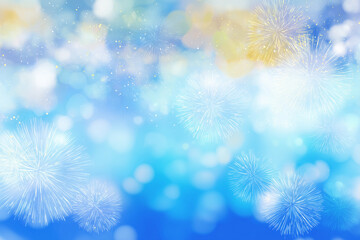 ブルーと金の抽象的な花火の背景イメージ