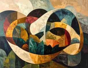 Fototapeta premium environmental protection with organic shapes in earthy color tones