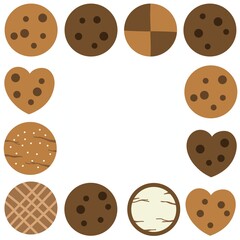 Fototapeta premium set of cookie frame flat vector illustration