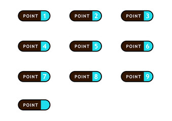 Set of Point Number Icons - Modern Vector Buttons for Lists, Rankings, and Key Highlights