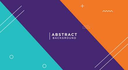 Vibrant Abstract Geometric Background with Modern Memphis Elements and Diagonal Color Blocks