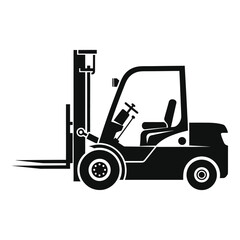 Industrial forklift silhouette for logistics and warehouse operations clipart silhouette