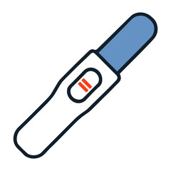Vector a positive pregnancy test with two red lines indicating pregnancy result on transparent background