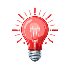 Fototapeta premium Glowing red incandescent light bulb symbolizing a bright idea and inspiration