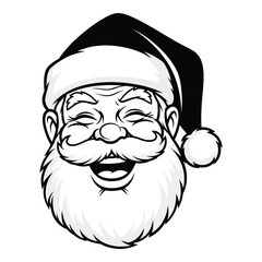 Joyful santa claus portrait festive christmas holiday cheerful character graphic silhouette