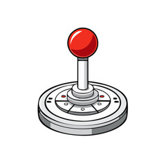 Arcade style joystick controller with a red ball, gaming equipment for retro entertainment