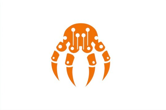 Clean robotic claw illustration isolated on transparent background