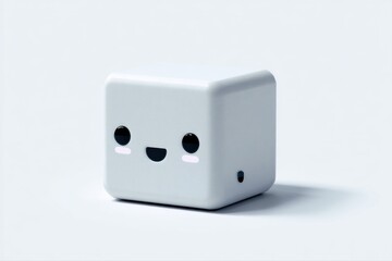 Flat style chatbot 3D cube icon isolated on transparent background