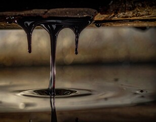 Droplet of liquid: A close-up shot captures the mesmerizing moment of a liquid dripping, creating a reflection that echoes the initial form