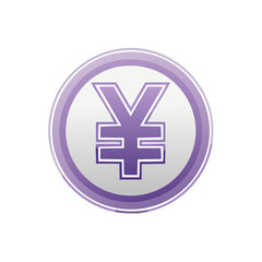 Obraz premium Japanese Yen Symbol Icon on Round Coin, Currency Sign, Finance, Illustration