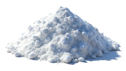 Realistic pile of snow with soft textures and shadows  isolated on White Background ,PNG. AI Generated 