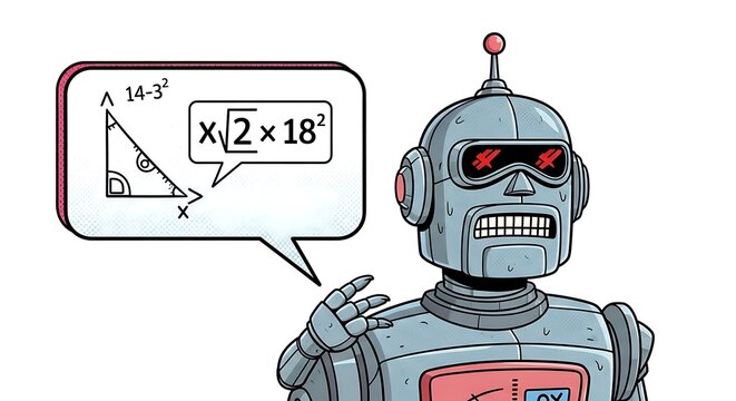 Robot Solving Math Problems - A Conceptual Illustration of AI in Education.