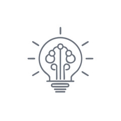 Collective intelligence and creative idea line icon with a people network inside a lightbulb