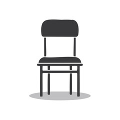 Simple modern chair silhouette with a subtle shadow underneath