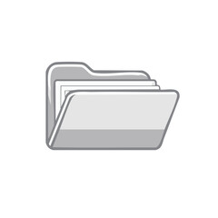 Open Folder with Documents Icon Illustration