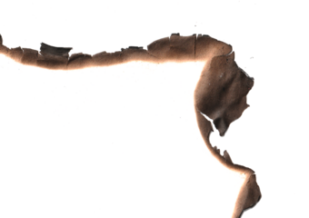 Real Burned Hole in white Paper middle PNG - Scorched Edges, Burnt Texture, Distressed Element, or Grungy Frame Overlay, Burnt paper hole